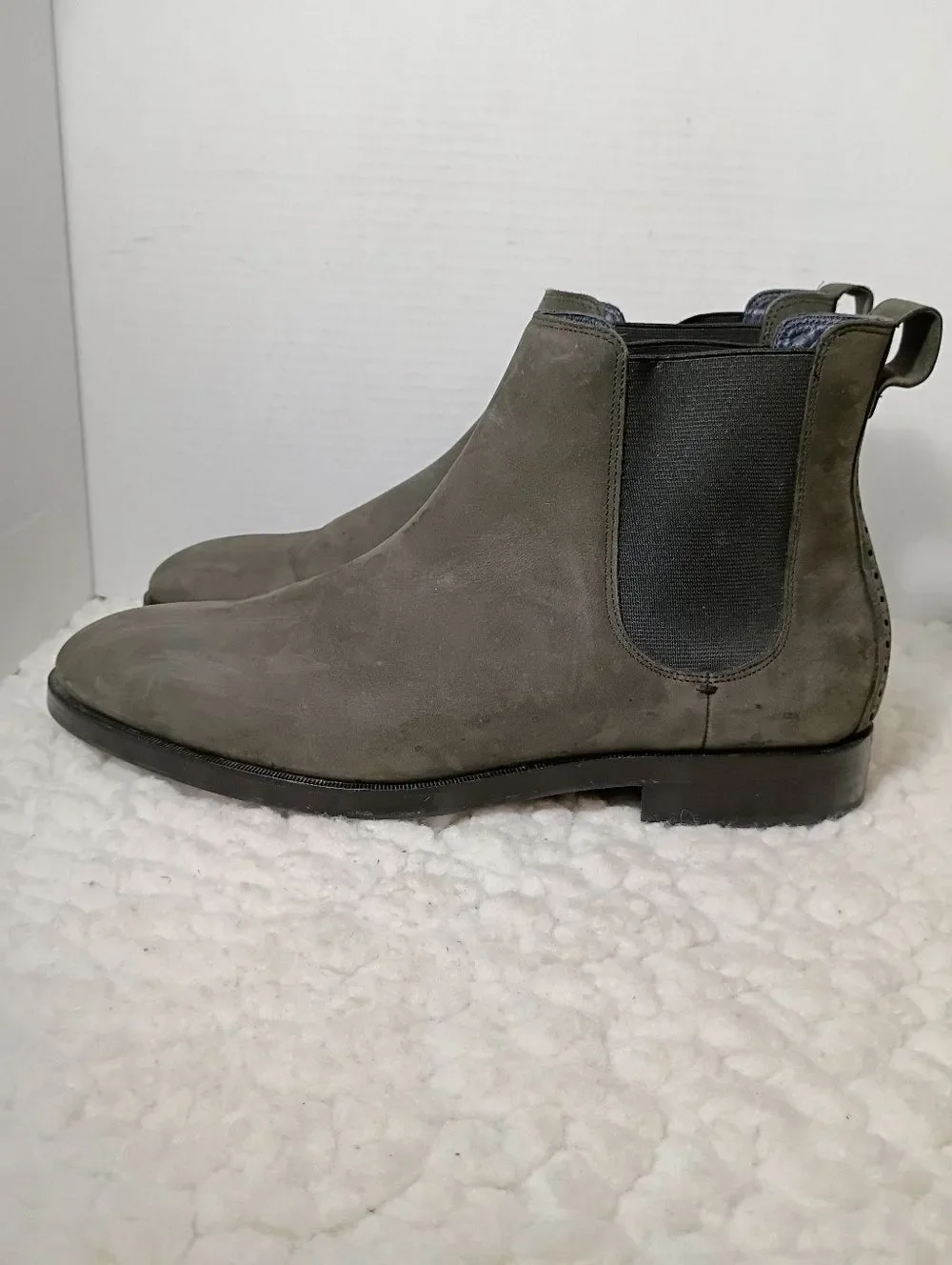Cole Haan Grand OS Chelsea Boots Gray Nubuck Leather Mens 11M Pull On Waterproof